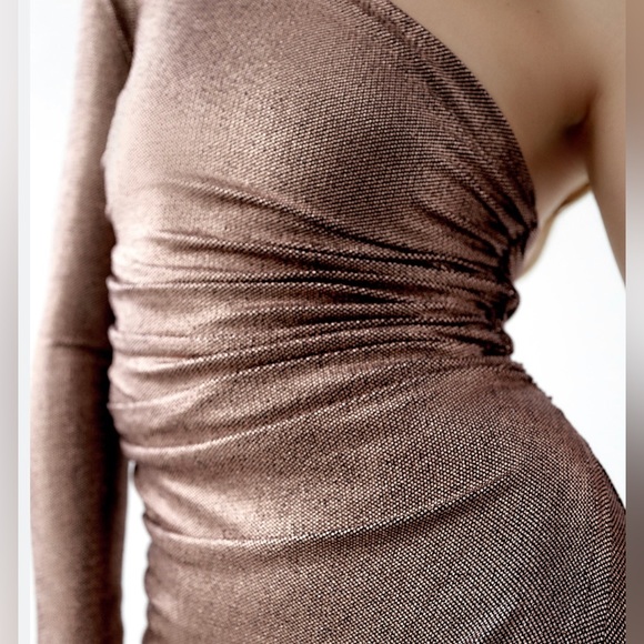 Zara metallic glitter off shoulder dress in size small - Picture 8 of 8